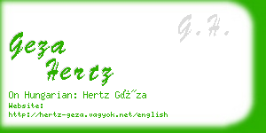 geza hertz business card